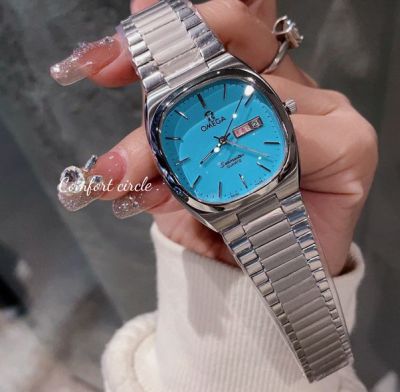 Omega Vintage Seamaster Quartz Movement 36MM Blue Dial Lady Watch